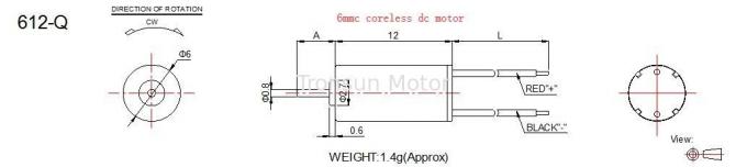 Mini diametro 1.5v 3v del motore 6mm di CC di Coreless per il piccolo elettrodomestico