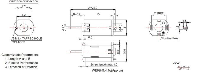 Mini lunghezza a magnete permanente dell'asse del motore di CC su misura per gli strumenti precisione/della macchina fotografica